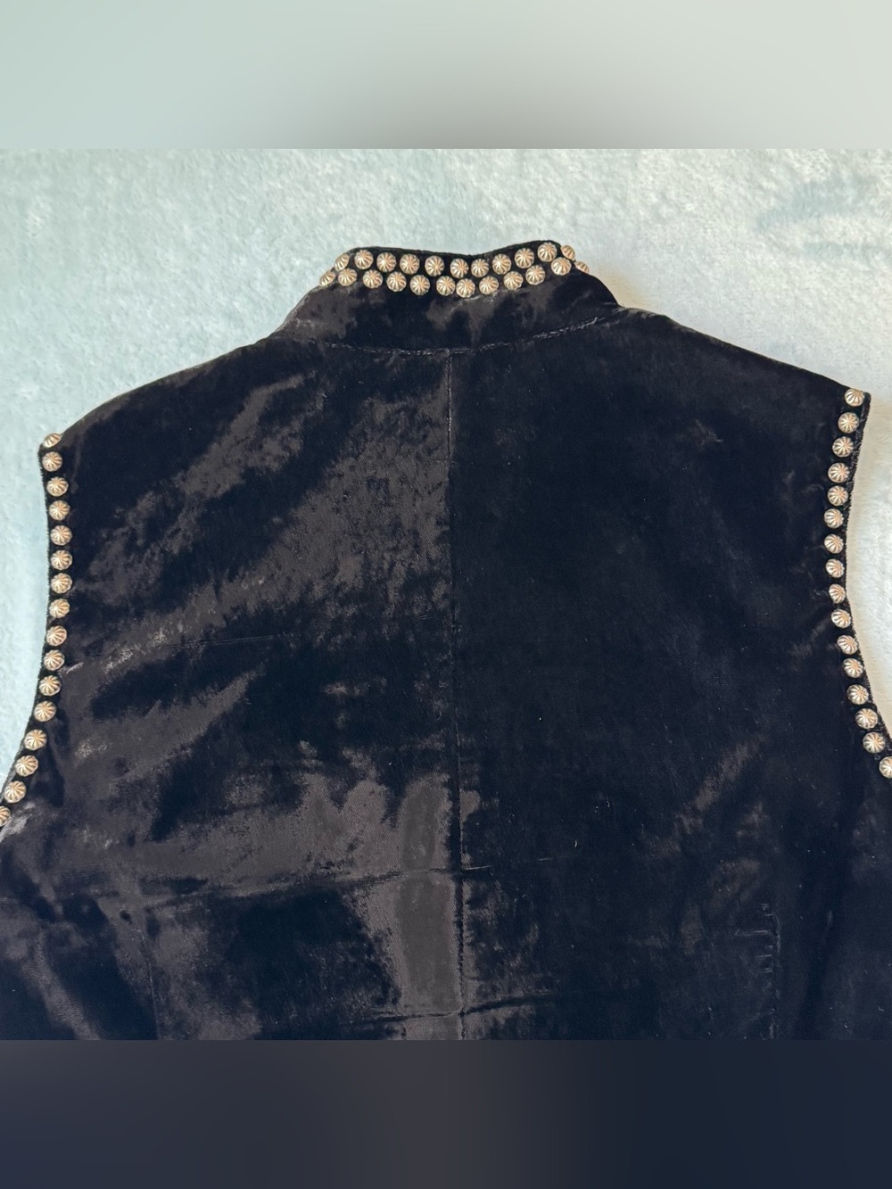 Double D Ranch Wear Black Velvet Vest Size M - Picture 5 of 11